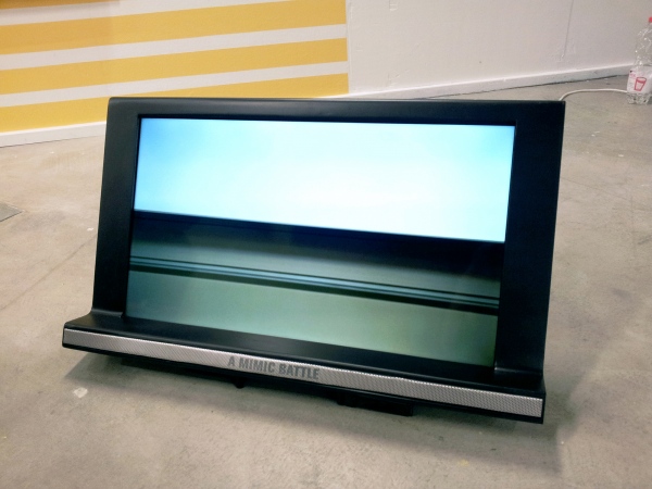 Bong &amp;amp; Olafsen, screen, speakers, wood, metal, 50 x 80 x 25 cm, 2016