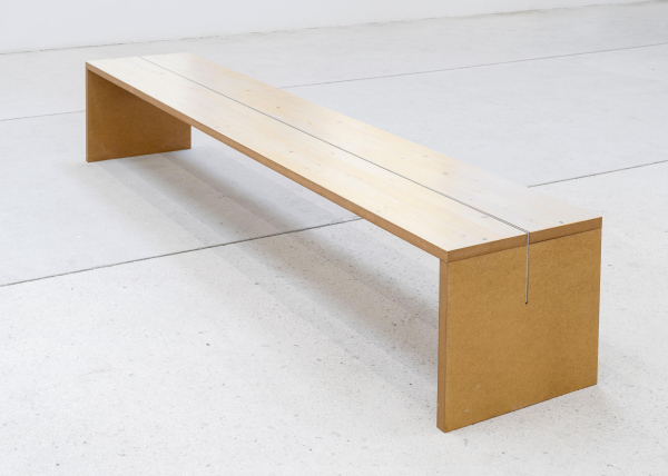 Untitled (Bench), Acrylic on MDF, inox, various dimensions, 2026